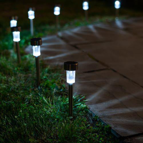 New 8pc LED White Crystal Bubble Lights Solar Outdoor Lighting Patio Waterproof